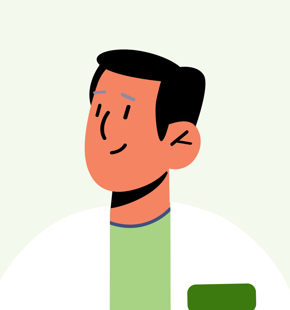 Ilustracja lekarza w białym kitlu – mężczyzna doktor w stylu wektorowym